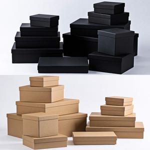다양한 사이즈 고급 선물상자 싸바리박스 무지 블랙 종이 크라프트 답례품 포장 작은 큰 미니 소형 대형 크래프트 패키지 케이스 함 의류 옷 보관함 명절 추석 연말 기업 크리스마스 기프트 기성 세트