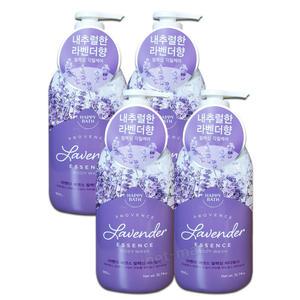해피바스 라벤더 / 로즈 에센스 바디워시 900g x 4개