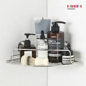 [한샘몰X파워락] 1단 코너 선반 욕실 흡착 선반 정리대