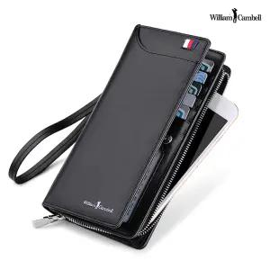윌리엄캠벨 소가죽 남성장지갑 정장 카드 남자 핸드폰 클러치 지갑 WL301