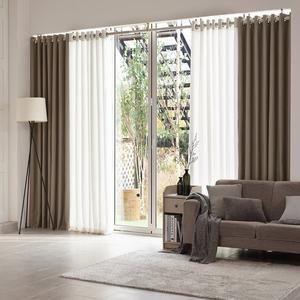 [레스티]아일렛형 하비드 암막커튼 거실형/대형 (210x233cm) 빈티지초코 1장