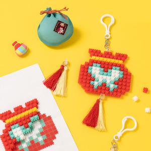 [오피스스쿨] 민화샵 디폼블럭 복주머니 8mm 새해복 설날 키링만들기 디폼블록