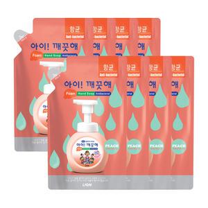 아이깨끗해 핸드워시 리필 복숭아, 200ml, 8개
