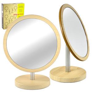 헤닝스 페이스 우드 원형탁상 거울 HM-463L 회전 미러 화장대 미용 나무 목재