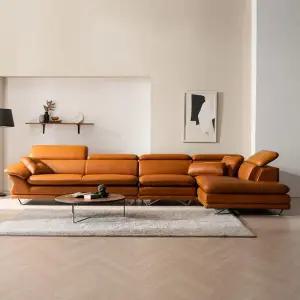 피날레 전체가죽 6인용소파 체스넛