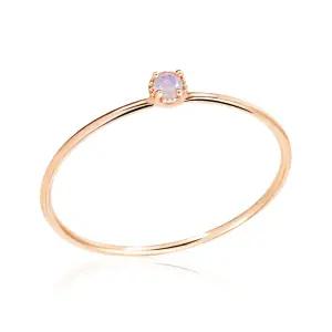 14K 로즈컷 큐빅 탄생석 2mm 6월 화이트오팔 반지 NPR29783