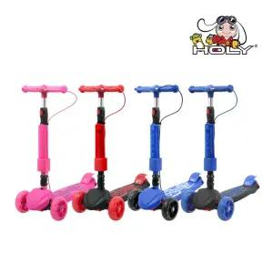 X-2000 접이식 아동 세발 LED 휠 범퍼 킥보드 스쿠터