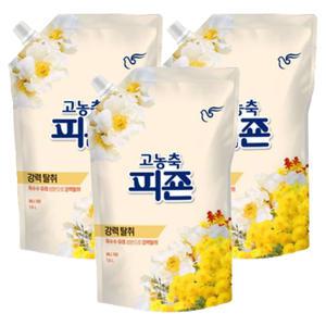 피죤 고농축섬유유연제 리치퍼퓸 1.6L 옐로우 미모사(써니가든) 3개