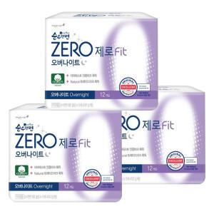 깨끗한나라 순수한면 제로 오버나이트 12개 3팩 (36개)