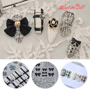 네일아트 5D 겨울 체크 꽃 도톰 입체 엠보 스티커 8종