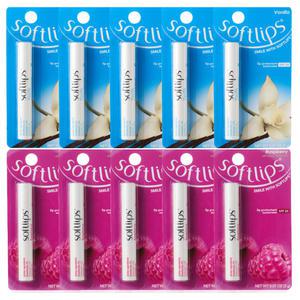 멘소래담 립밤 소프트립스 프렌치 바닐라 x 5개 + 라즈베리 x 5개 SPF 20 맨소래담 립케어