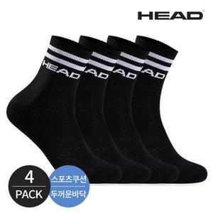[NS홈쇼핑]헤드 남성 스포츠 쿠션 탑투선 로고포인트 중목양말 4P_BK[32359757]