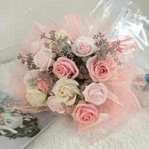 비누 장미 조화 꽃다발 앨리스로즈 40cm 인테리어 꽃 선물 장식 기념일 졸업식 발표회 학예회
