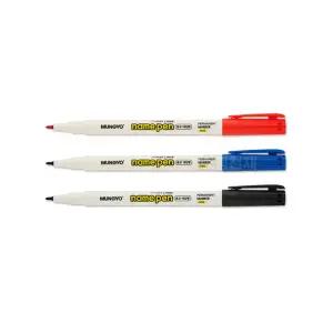 문교 단색 네임펜 12개입 . 검정 빨강 파랑 네임펜 중간글씨 둥근닙