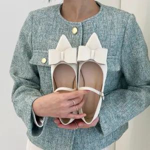 SOVO 에르제 스틸레토 메리제인 스트랩 단화 플랫 여성플랫 1cm