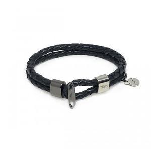 [클립스어반] 티모 블랙 가죽 남자팔찌