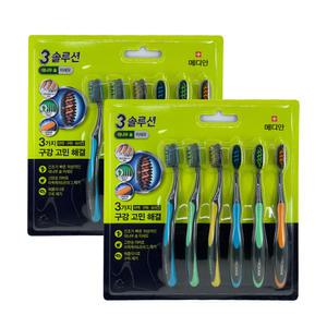 메디안 트리플솔루션 대나무 미세모(3+3) 칫솔 2개
