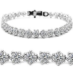 14K 18K 6발 3부 모이사나이트 다이아 테니스 팔찌 언발란스