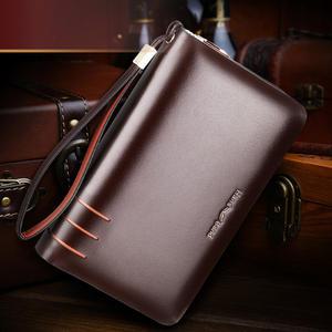 윌리엄캠벨 소가죽 엣지홀 투지퍼맨스백 손가방 클러치백