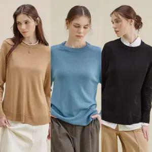 [런칭가 69,900원] 소프트 플레어 풀오버 니트 3종 SMN233F0301SW