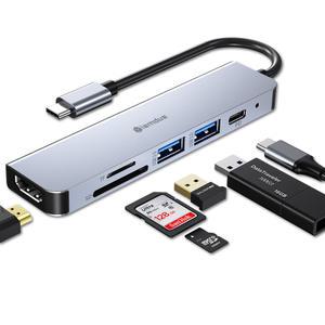 [본사직영] 6in1 USB 허브 C타입 3.0 HDMI 4K 맥북 노트북 아이패드 멀티허브