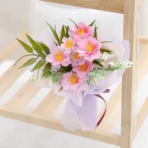 벚꽃 성묘 꽃다발 조화 미니 20cm 납골당 산소 추모 장식 수목장