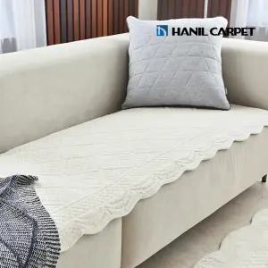 [1+1] 모던퀼팅 극세사 워싱 쇼파패드 4인용 65x230