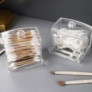 투명 클리어 면봉 치실 보관 케이스 뷰티 화장대 정리 소품 보관함