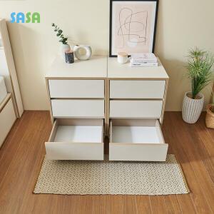 사사가구 이그니스 1000 3단 와이드서랍장 LPM 낮은 속 깊은 수납장(원목발통형)