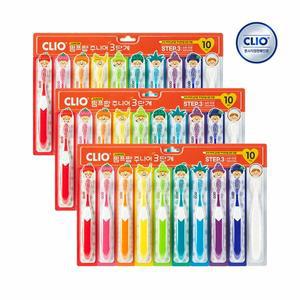 [크리오라]크리오 펌프팝 어린이칫솔 초등 주니어 3단계 10개입 x3개(총 30개)