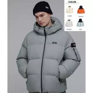 [내셔널지오그래픽](강남점) N234UDW120 남녀공용 골든몰 숏기장 구스 후디 다운 점퍼