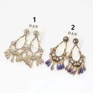 [하프클럽/]여자 히피 보헤미안 물방울 드롭 원석 장식 귀걸이