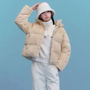 [하프클럽/체이스컬트]여자 벨벳 코듀로이 패딩점퍼(오리솜털50깃털50)