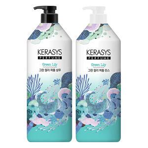 케라시스 퍼퓸 그린 릴리 샴푸, 1L, 1개 + 린스, 1L, 1개