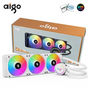 Aigo 화이트 워터 쿨러 CPU 냉각 컴퓨터 RGB 수냉 방열판 통합 팬 라디에이터 호환 LG A 1700 2011 AM4 AM5