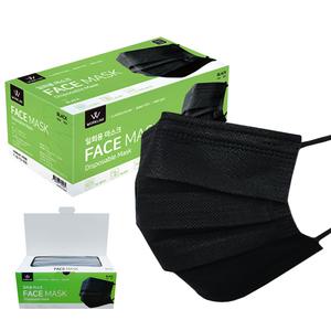 50매_워크라인 일회용 마스크 부직포 위생 페이스마스크 성인용 대형 검정 블랙