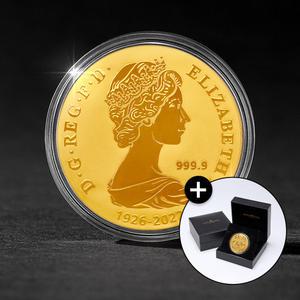 [골드팡] 24k 행운주화 엘리자베스 순금코인 0.2g + 프리미엄 가죽패키지