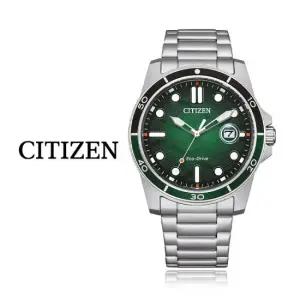 아트박스 비엠포엠 시티즌 남성 아날로그 에코드라이브 메탈시계 녹판