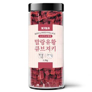 개기월식 강아지 간식 유황 큐브져키 소고기+황태 1.1kg