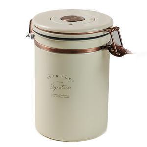 빈플러스 에어브레스 커피 원두 보관용기 아이보리, 1개