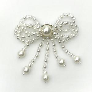 [KOLEAT][레이어드] 진주 볼 리본 브로치 뱃지 [1pc]