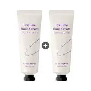 퓨어그라운드 퍼퓸 핸드크림 엠버 바닐라 라벤더 50ml 2개