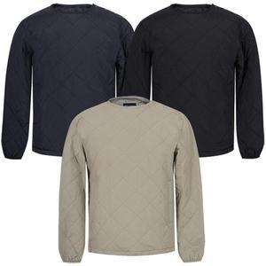 [디바옴므]오버핏 다이아 퀄팅 스트링 경량 패딩 맨투맨 티셔츠 자켓