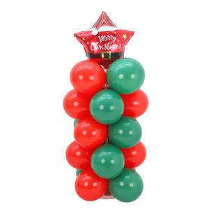 레드 산타 스타 풍선 기둥 스탠드 세트 크리스마스 성탄절 장식