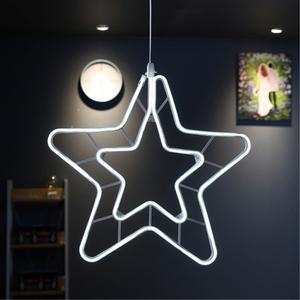 태즈컴퍼니 LED 이중별 네온플렉스 55cm 무점멸 화이트등 DC24V 정류기포함 크리스마스 트리전구 트리등