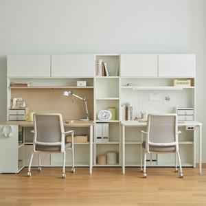 한샘 티오 일반책장 상하부도어형 5단 40cm (컬러 택1)