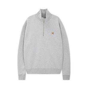 [메종키츠네]  남성 폭스 헤드 라이트 그레이 멜란지 반집업 맨투맨 MM00314KM0001 LGM