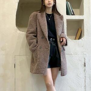 [금강모피]금강 자체제작 페이크퍼 후리스 더블자켓 하프코트 KPH-210 브라운