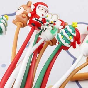 실리콘 크리스마스 산타 볼펜 판촉용 홍보용 귀여운 예쁜 재미있는 캐릭터 볼펜 중성펜 소량 인쇄 각인 제작 인쇄가능