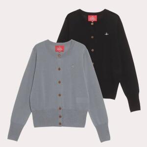 [비비안웨스트우드]23FW 비비안웨스트 우드 파인 울 베이직 크루넥 가디건 63673515